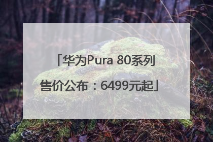 华为Pura 80系列售价公布：6499元起