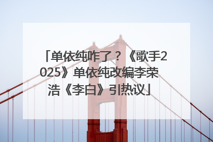 单依纯咋了？《歌手2025》单依纯改编李荣浩《李白》引热议