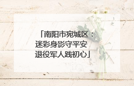南阳市宛城区：迷彩身影守平安 退役军人践初心