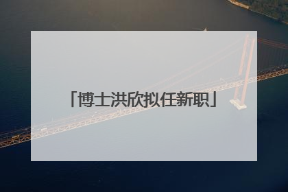 博士洪欣拟任新职