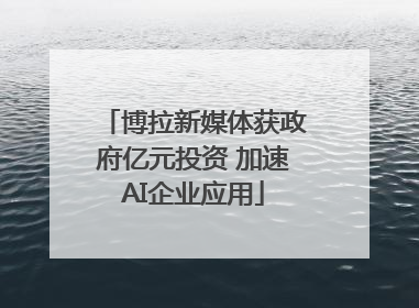 博拉新媒体获政府亿元投资 加速AI企业应用