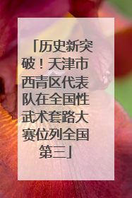 历史新突破！天津市西青区代表队在全国性武术套路大赛位列全国第三