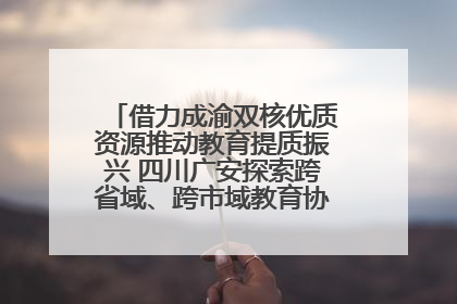 借力成渝双核优质资源推动教育提质振兴 四川广安探索跨省域、跨市域教育协同发展新路径
