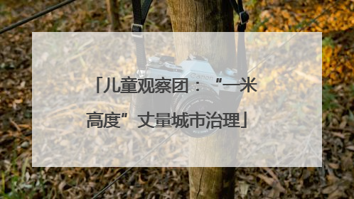 儿童观察团：“一米高度”丈量城市治理