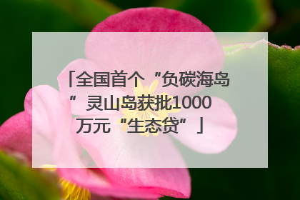 全国首个“负碳海岛”灵山岛获批1000万元“生态贷”