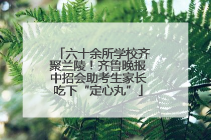 六十余所学校齐聚兰陵！齐鲁晚报中招会助考生家长吃下“定心丸”