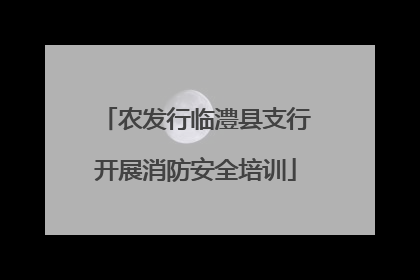 农发行临澧县支行开展消防安全培训