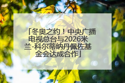 冬奥之约！中央广播电视总台与2026米兰-科尔蒂纳丹佩佐基金会达成合作