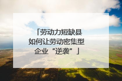 劳动力短缺县 如何让劳动密集型企业“逆袭”