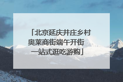 北京延庆井庄乡村奥莱商街端午开街 一站式逛吃游购