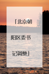 北京朝阳区委书记调整