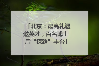 北京：最高礼遇邀英才，百名博士后“探路”丰台