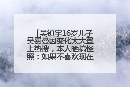 吴镇宇16岁儿子吴费曼因变化太大登上热搜，本人晒搞怪照：如果不喜欢现在的我可以离开