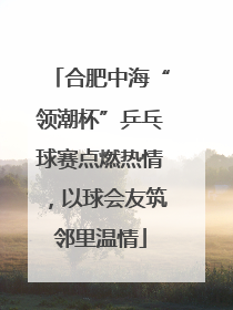 合肥中海“领潮杯”乒乓球赛点燃热情，以球会友筑邻里温情