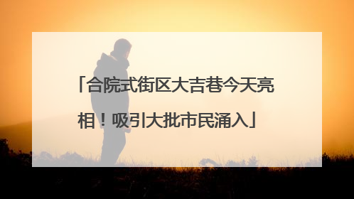 合院式街区大吉巷今天亮相！吸引大批市民涌入