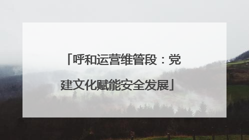 呼和运营维管段：党建文化赋能安全发展