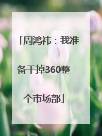 周鸿祎：我准备干掉360整个市场部