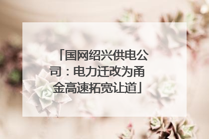 国网绍兴供电公司：电力迁改为甬金高速拓宽让道
