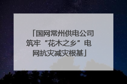 国网常州供电公司筑牢“花木之乡”电网抗灾减灾根基