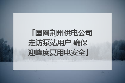 国网荆州供电公司走访泵站用户 确保迎峰度夏用电安全