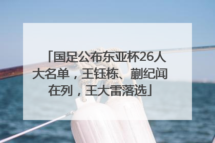 国足公布东亚杯26人大名单，王钰栋、蒯纪闻在列，王大雷落选