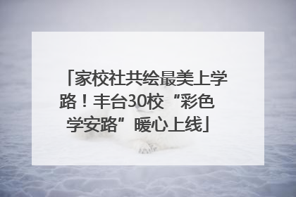 家校社共绘最美上学路！丰台30校“彩色学安路”暖心上线