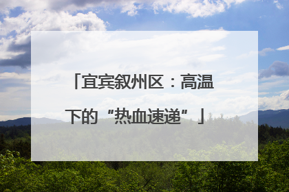 宜宾叙州区：高温下的“热血速递”