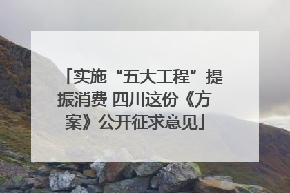 实施“五大工程”提振消费 四川这份《方案》公开征求意见