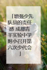 增强少先队员的责任感 成都青羊实验中学附小召开第六次少代会