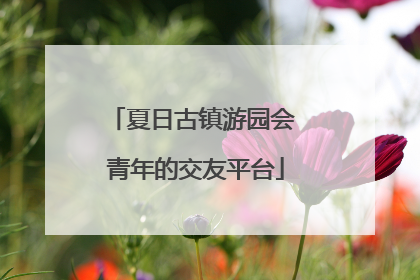 夏日古镇游园会 青年的交友平台