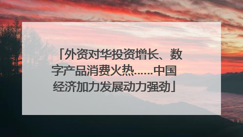 外资对华投资增长、数字产品消费火热……中国经济加力发展动力强劲