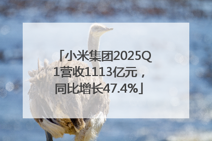 小米集团2025Q1营收1113亿元，同比增长47.4%