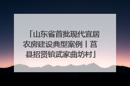 山东省首批现代宜居农房建设典型案例丨莒县招贤镇武家曲坊村