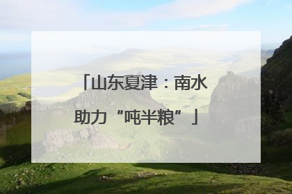 山东夏津：南水助力“吨半粮”