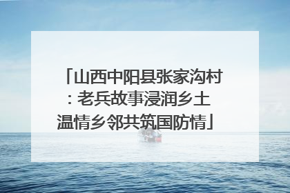 山西中阳县张家沟村：老兵故事浸润乡土 温情乡邻共筑国防情