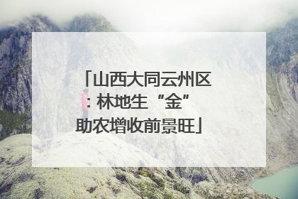 山西大同云州区：林地生“金” 助农增收前景旺