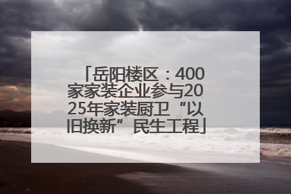 岳阳楼区：400家家装企业参与2025年家装厨卫“以旧换新”民生工程