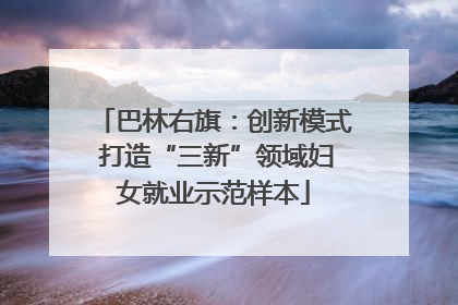 巴林右旗：创新模式 打造“三新”领域妇女就业示范样本