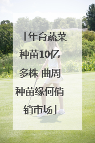 年育蔬菜种苗10亿多株 曲周种苗缘何俏销市场