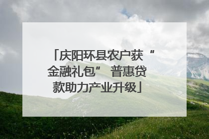 庆阳环县农户获“金融礼包” 普惠贷款助力产业升级