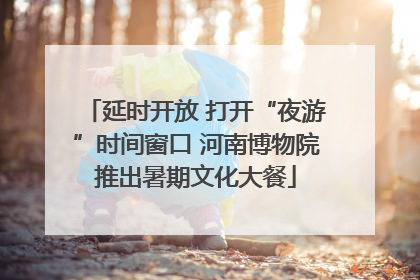 延时开放 打开“夜游”时间窗口 河南博物院推出暑期文化大餐