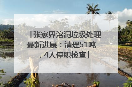 张家界溶洞垃圾处理最新进展：清理51吨，4人停职检查