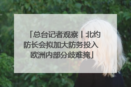 总台记者观察丨北约防长会拟加大防务投入 欧洲内部分歧难掩
