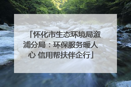 怀化市生态环境局溆浦分局：环保服务暖人心 信用帮扶伴企行