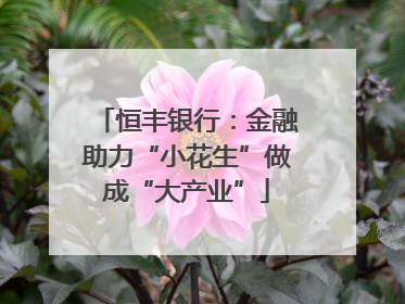 恒丰银行：金融助力“小花生”做成“大产业”