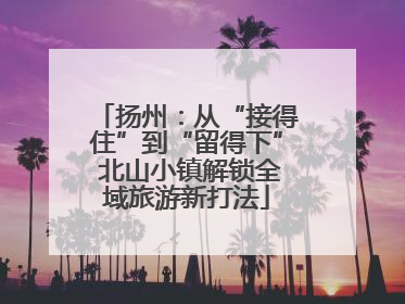 扬州：从“接得住”到“留得下” 北山小镇解锁全域旅游新打法