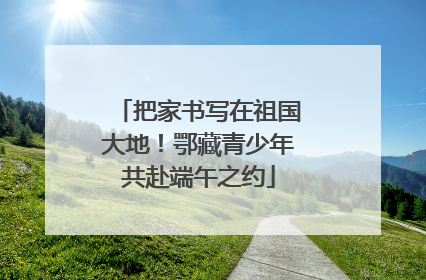 把家书写在祖国大地！鄂藏青少年共赴端午之约