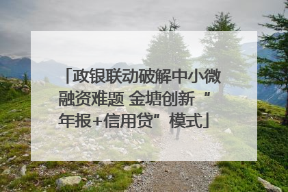 政银联动破解中小微融资难题 金塘创新“年报+信用贷”模式