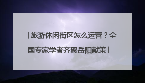 旅游休闲街区怎么运营？全国专家学者齐聚岳阳献策
