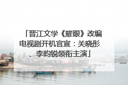 晋江文学《耀眼》改编电视剧开机官宣：关晓彤、李昀锐领衔主演
